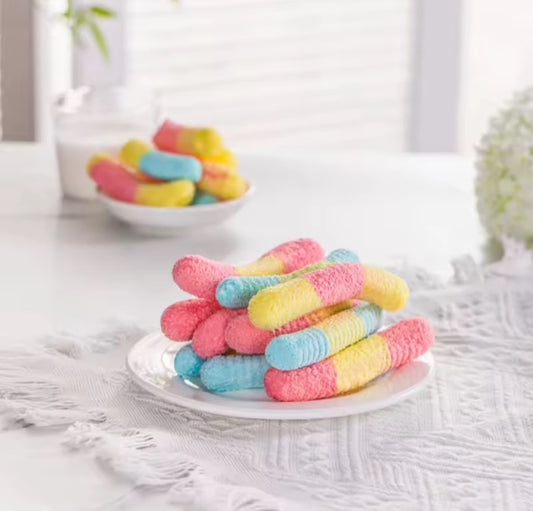 freeze-dried Rainbow Sour Candy Worms